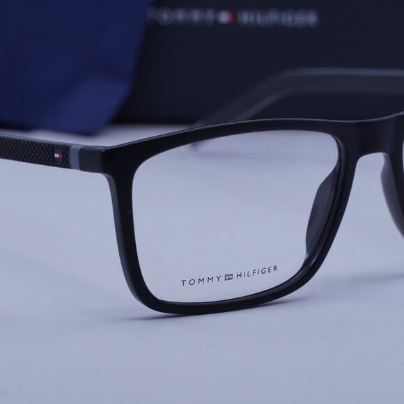 Tommy Hilfiger TH 1742 008A 00 Rectangle Eyeglasses – Black/Grey 56mm - Picture 2 of 10